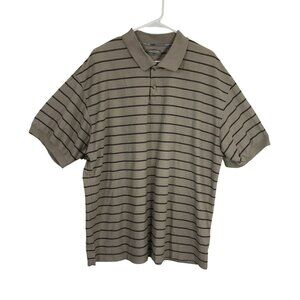 Pierre Cardin Mens Striped Polo Shirt Beige Khaki Collared Top Size XXL Mens